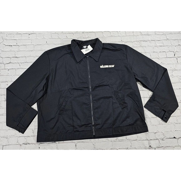 The Walking Dead Winged Mechanic Jacket Black Coat AMC Zip Up MENS SIZE 5XL - Picture 1 of 7